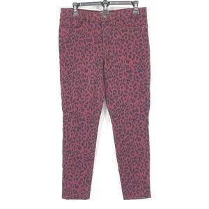 Social Standard by Sanctuary Womens 8 Ankle Skinny Burgundy Leopard